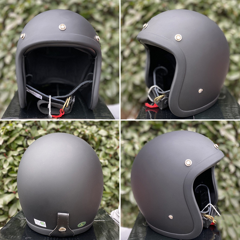 Cross-Border Exclusive 500Tx Helmet Half Helmet Retro Helmet Fiberglass Motorcycle Helmet 3/4 Helmet Dropshipping