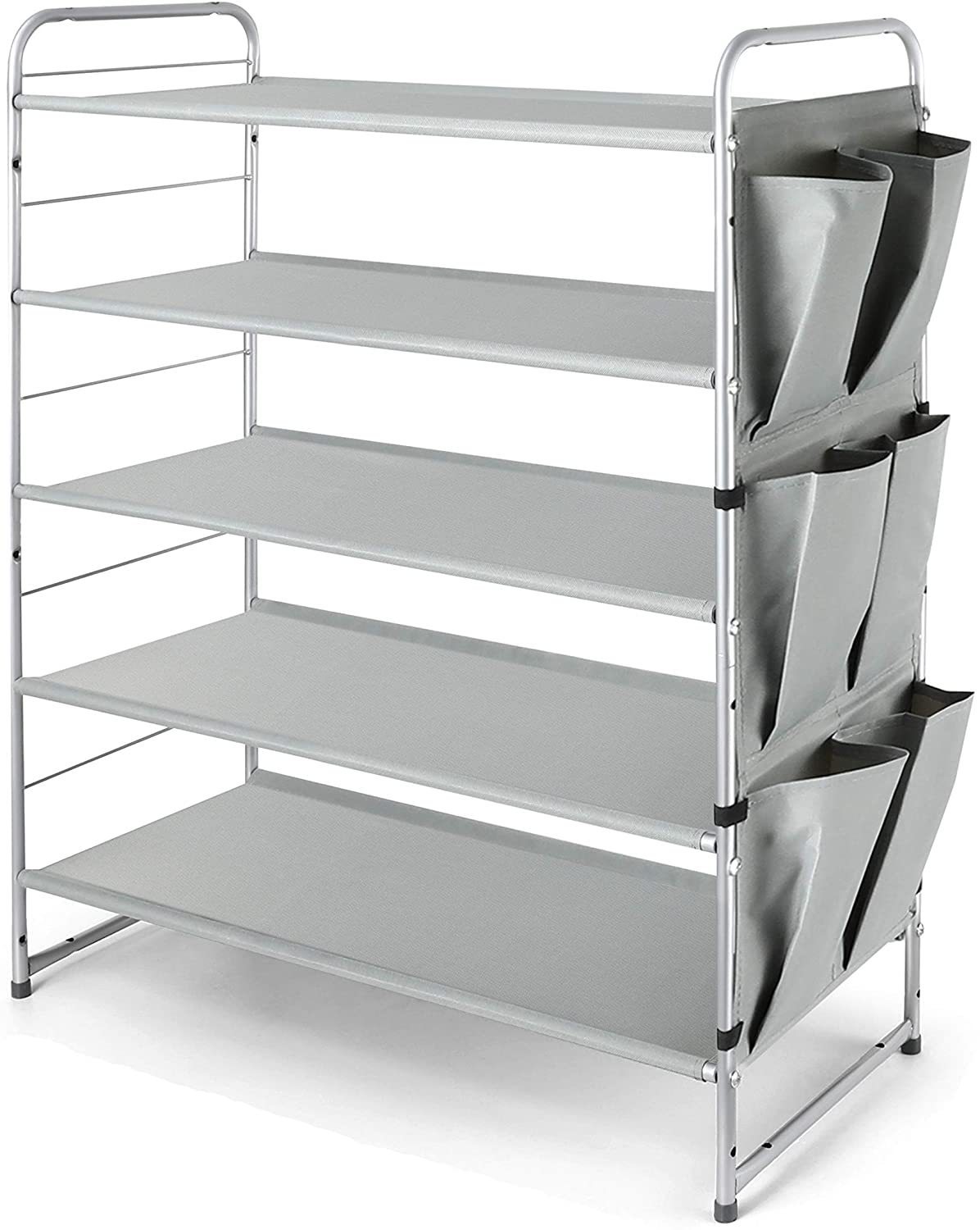 简易五层鞋架柜组装置物架金属多层堆叠家用宿舍门口收纳厂家直销