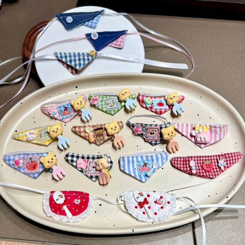 13cm West Highland Saliva Towel 10cm Baby Clothes Bib Kitty Cotton Doll Triangle Towel Saliva Bib Wholesale