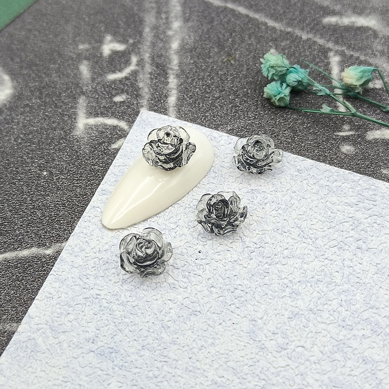 Sequin manicura Camellia joyería al por mayor congelado Rosa uñas decoraciones DIY accesorios de manicura tridimensional