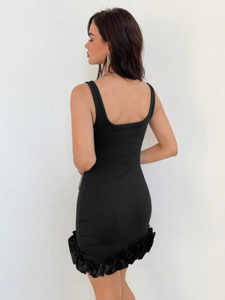 solid color elegant dress sleevless