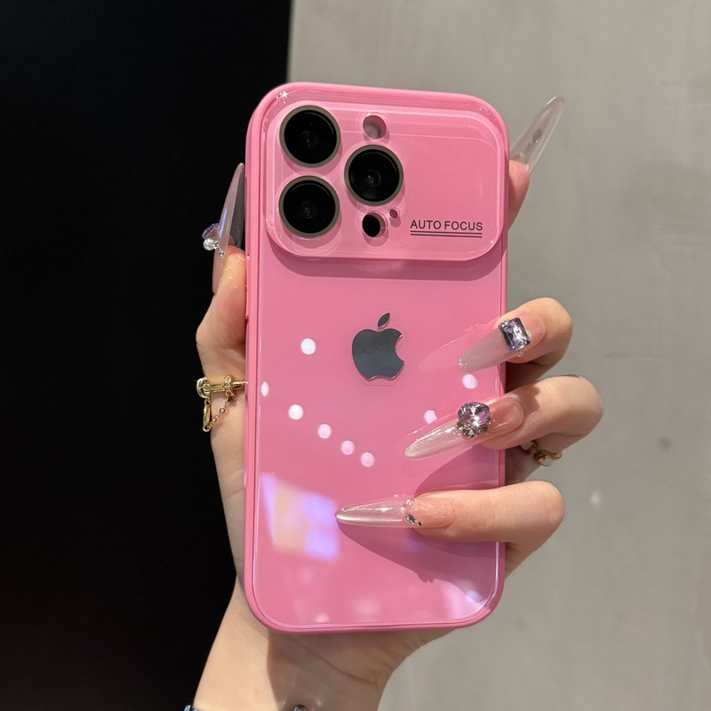 冰感马卡龙大视窗适用iPhone16手机壳15纯色14情侣13新款12带标版|undefined