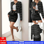 2025新款欧美时尚春季小香风西装外套temu爆款