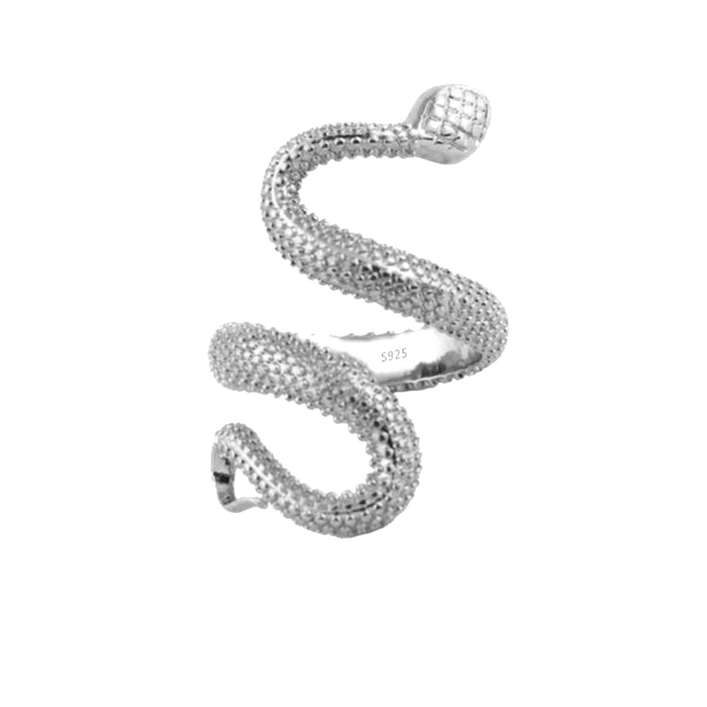 Stone-Free Inlay Material Open Rings Classification 1 Piece Quantity Wholesale Simple Style Cool Style Snake Copper Plating Open Rings