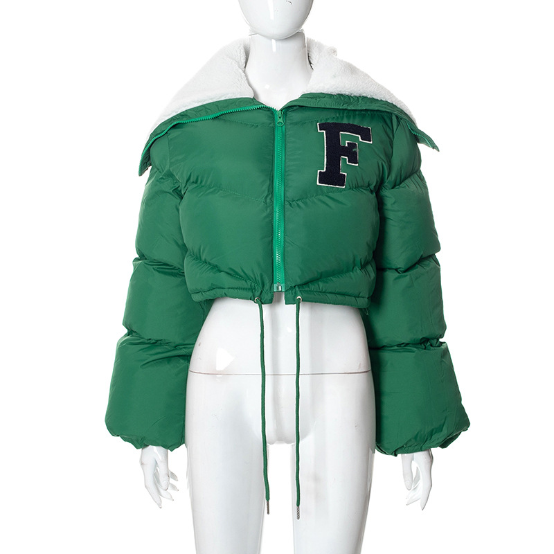 Abbigliamento donna bavero patch ricamo manica lunga cardigan coulisse dolce strada colpo pane vestiti_voghion.com