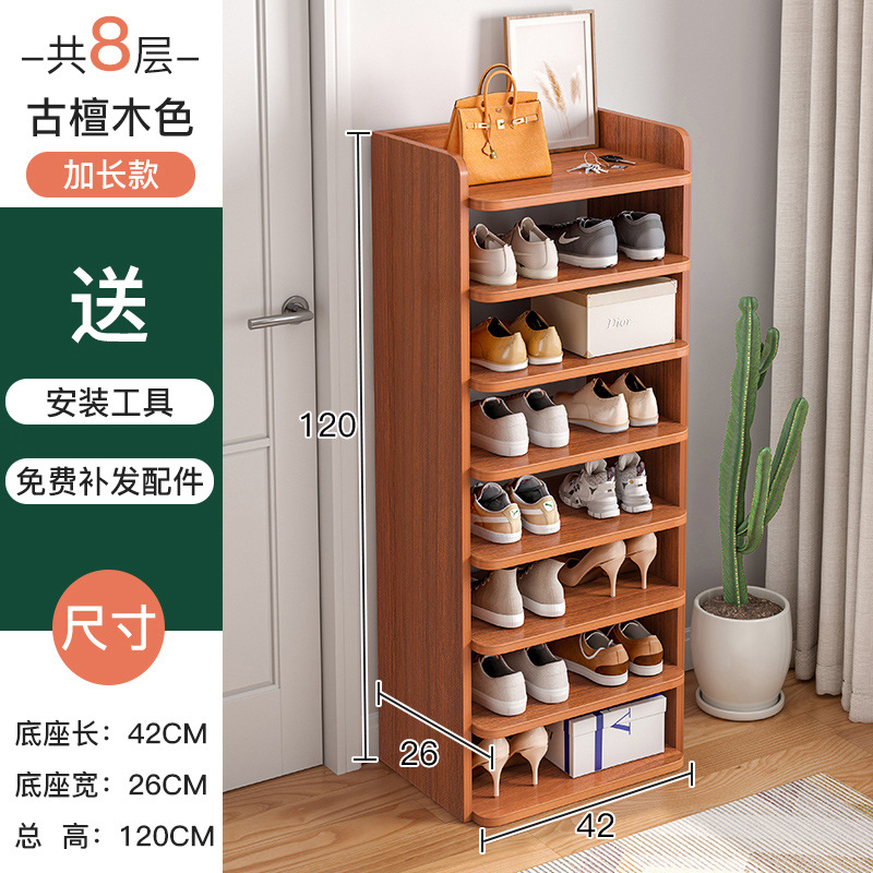 Estante de zapatos multicapa puerta doméstica interior simple pequeño estante estrecho para alquiler 2025 nuevo gabinete de zapatos de almacenamiento