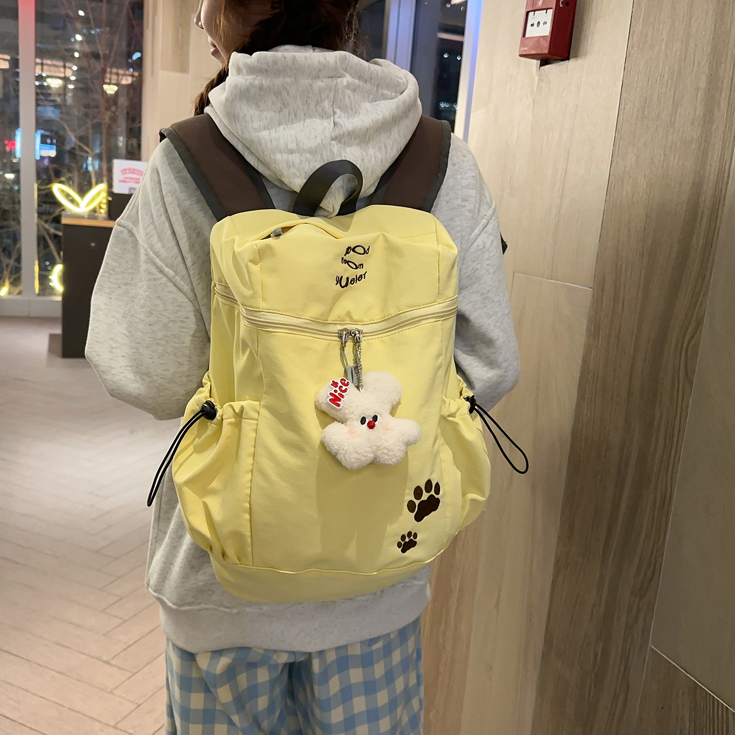 Cross-Border Korean Style Casual Nylon Backpack, New Solid Color Fashionable Backpack, Large Capacity School Bag for Students, Lightweight