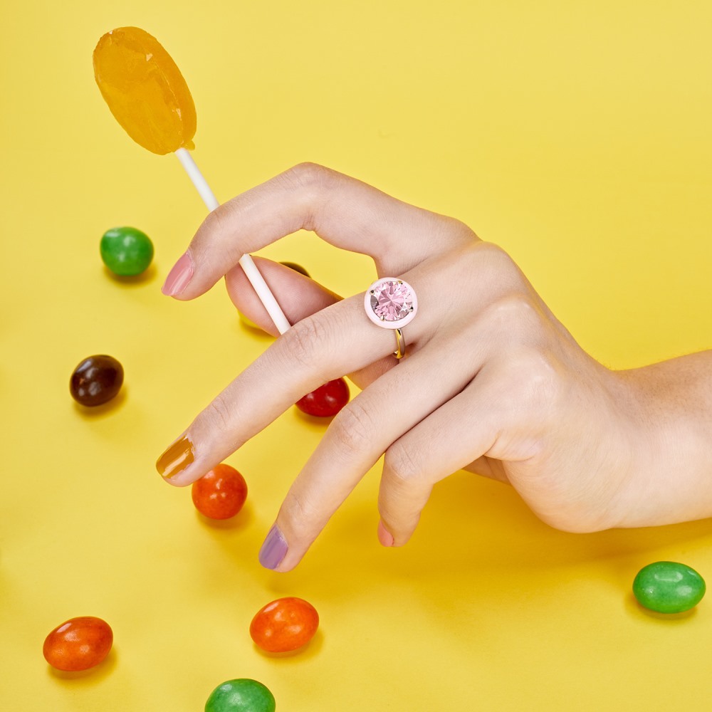 Fashion Geometric Sterling Silver Epoxy Zircon Rings