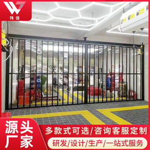 Curved Folding Crystal Doors for Shopping Mall Stores, Side-Rolling Aluminum Alloy Folding Doors, Side-Rolling Crystal Sliding Doors