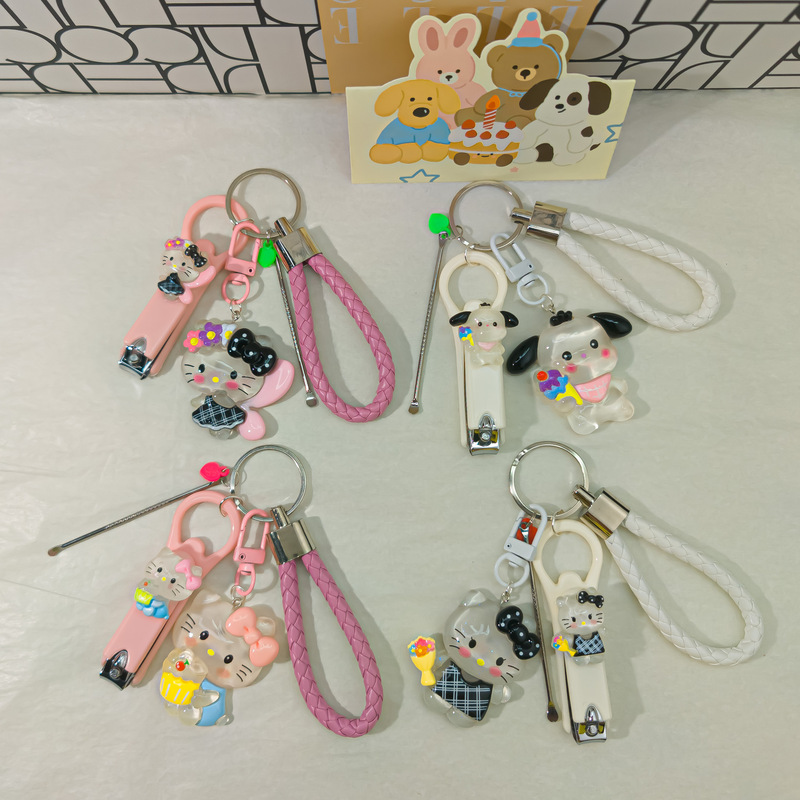 Nail Clipper N06Kt Keychain Nail Clipper Cute Pendant Car Keychain Ear Pick Best Friend Set