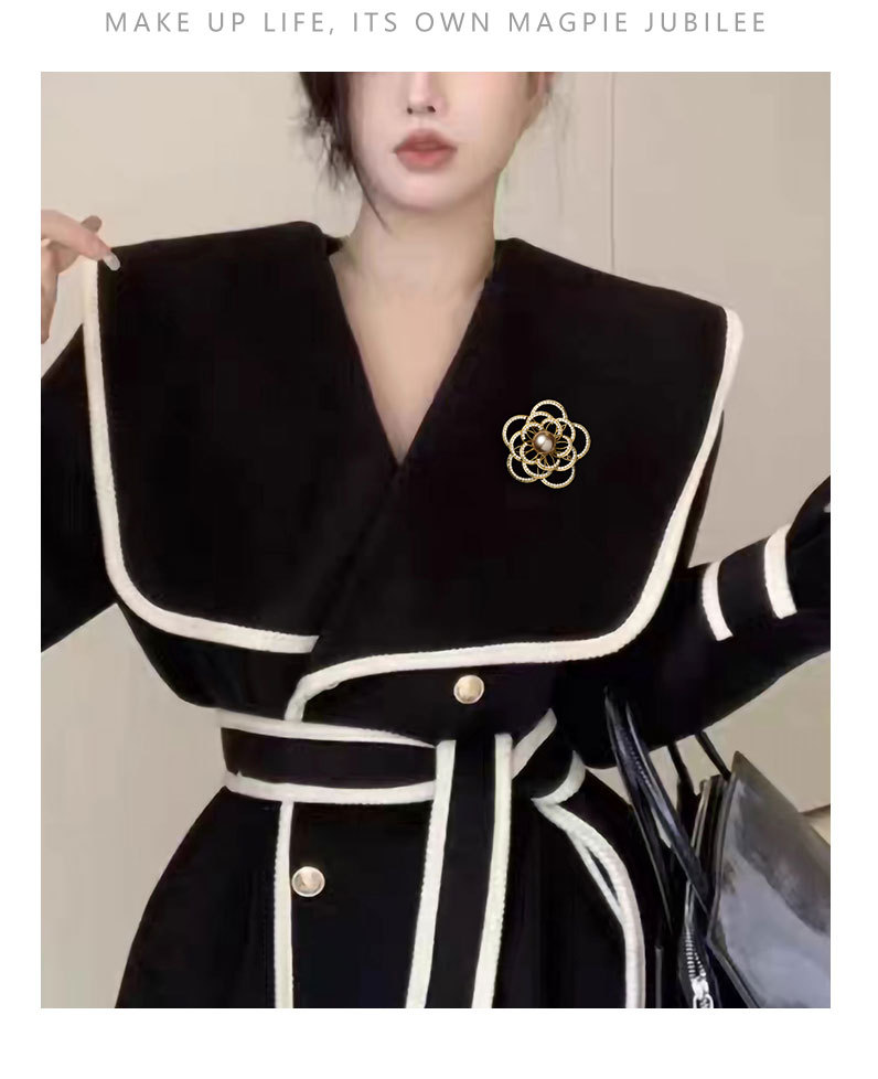 时尚优雅镂空花朵胸针小众轻奢风高级感花卉别针新品