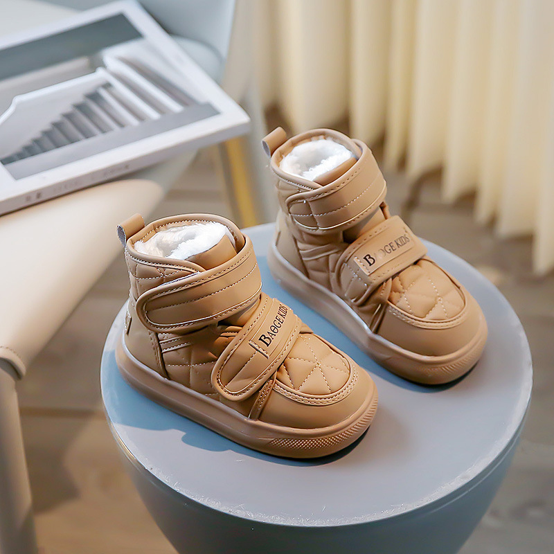 Scarponi da neve per bambini, scarpe in morbido cotone isolante, scarponi invernali medi e grandi per bambini, pane in velcro_voghion.com