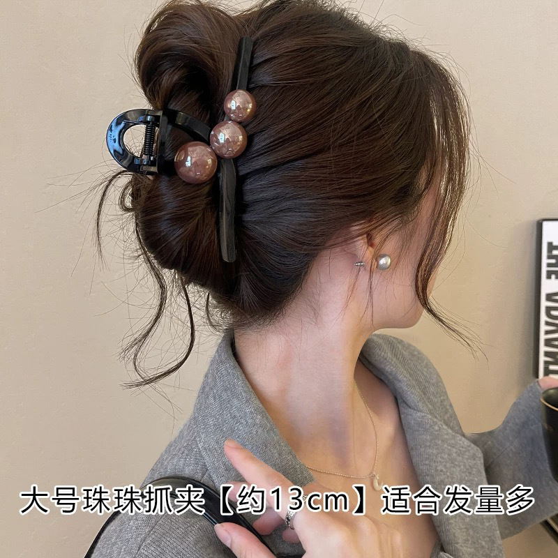 气质抓夹超大号发量多新款简约发夹后脑勺鲨鱼夹卡通小狗饼干头饰|undefined