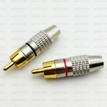 270免焊接莲花头RCA插头 监控音频视频接线插头 音响AV莲花插座公