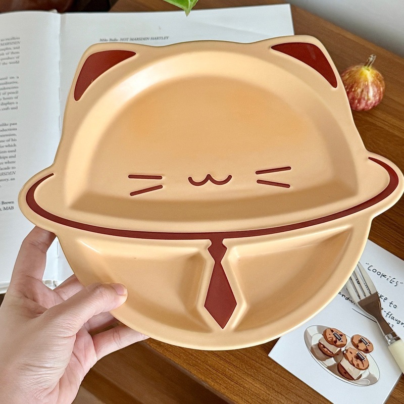 创意卡通烤面包小猫系列陶瓷分餐盘餐具套装学生宿舍家用送礼|undefined