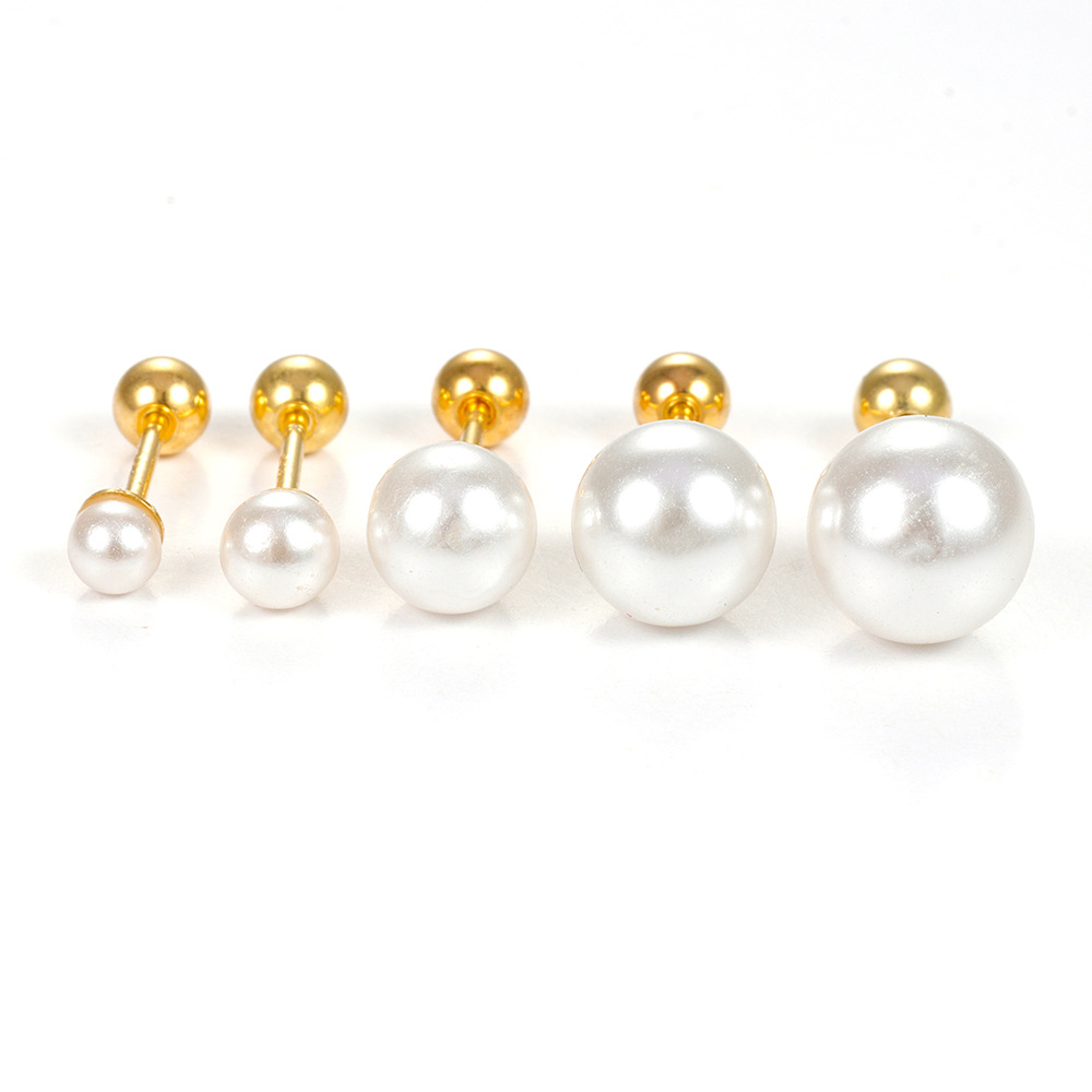 1 Stück Basic Einfacher Stil Geometrisch Überzug Kupfer Muschel Perlen Kleine Ohrstecker display picture 3