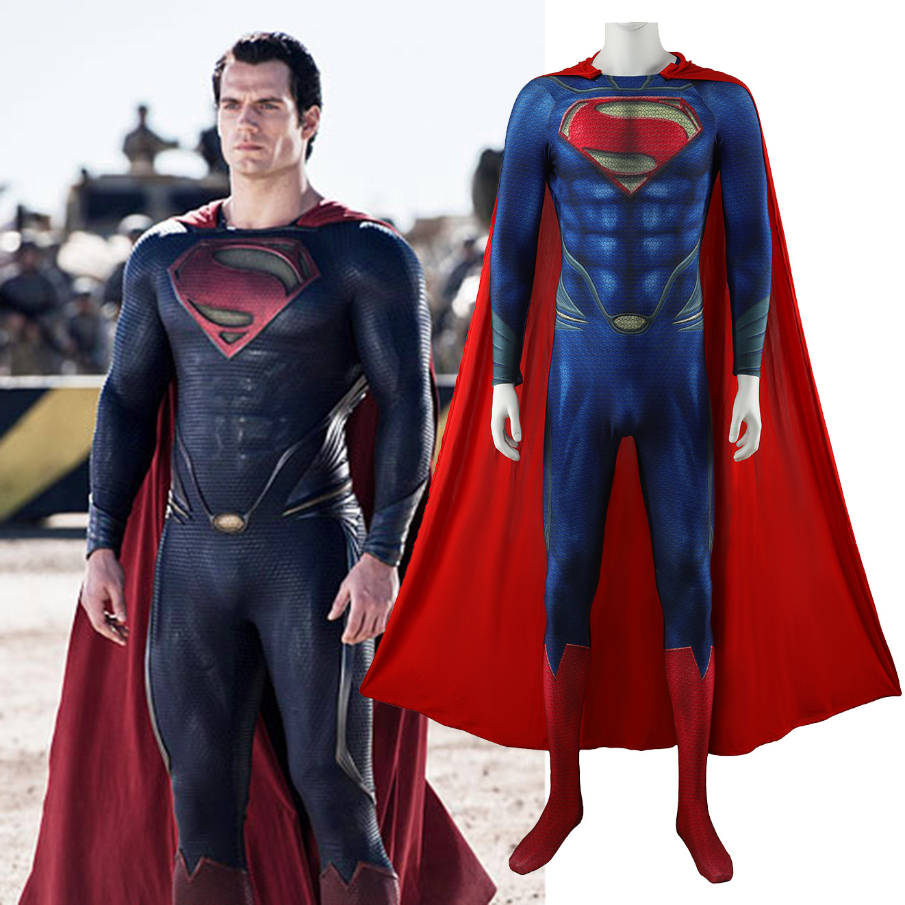 Superman Man of Steel cosplayMan of Steel Superman Costume Halloween Costume Jumpsuit