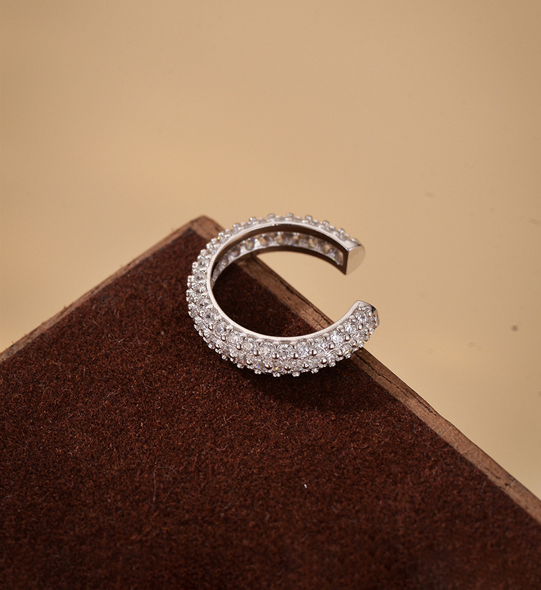 1 Piece Quantity Daily Occasion 1 Piece 925 Sterling Silver Zircon 925 Sterling Silver Earrings Geometric Ear Cuffs