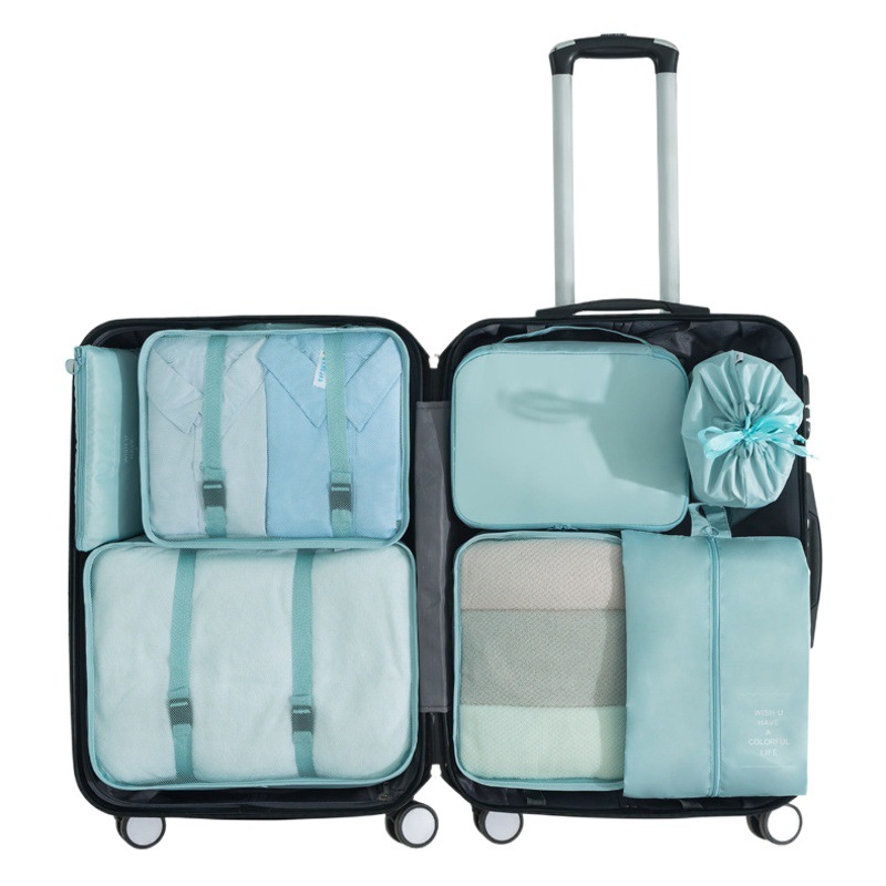 Bolsa de almacenamiento de siete piezas de viaje bolsa de almacenamiento de organización de ropa bolsa de almacenamiento de clasificación de equipaje de gran capacidad portátil