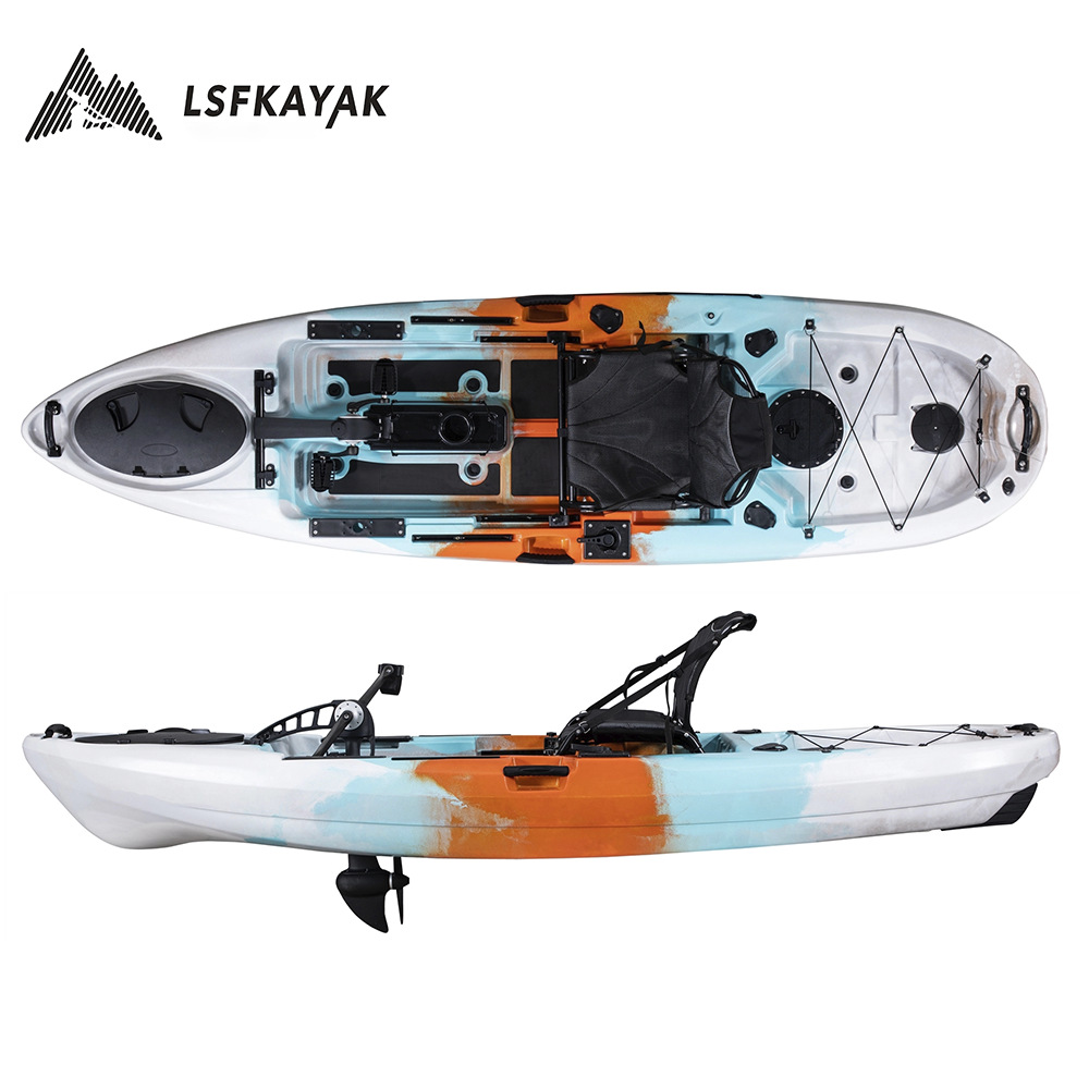 单人脚踏卡亚克舟 单人脚踏路亚艇 十尺脚踏船 脚踏皮划艇 海钓船