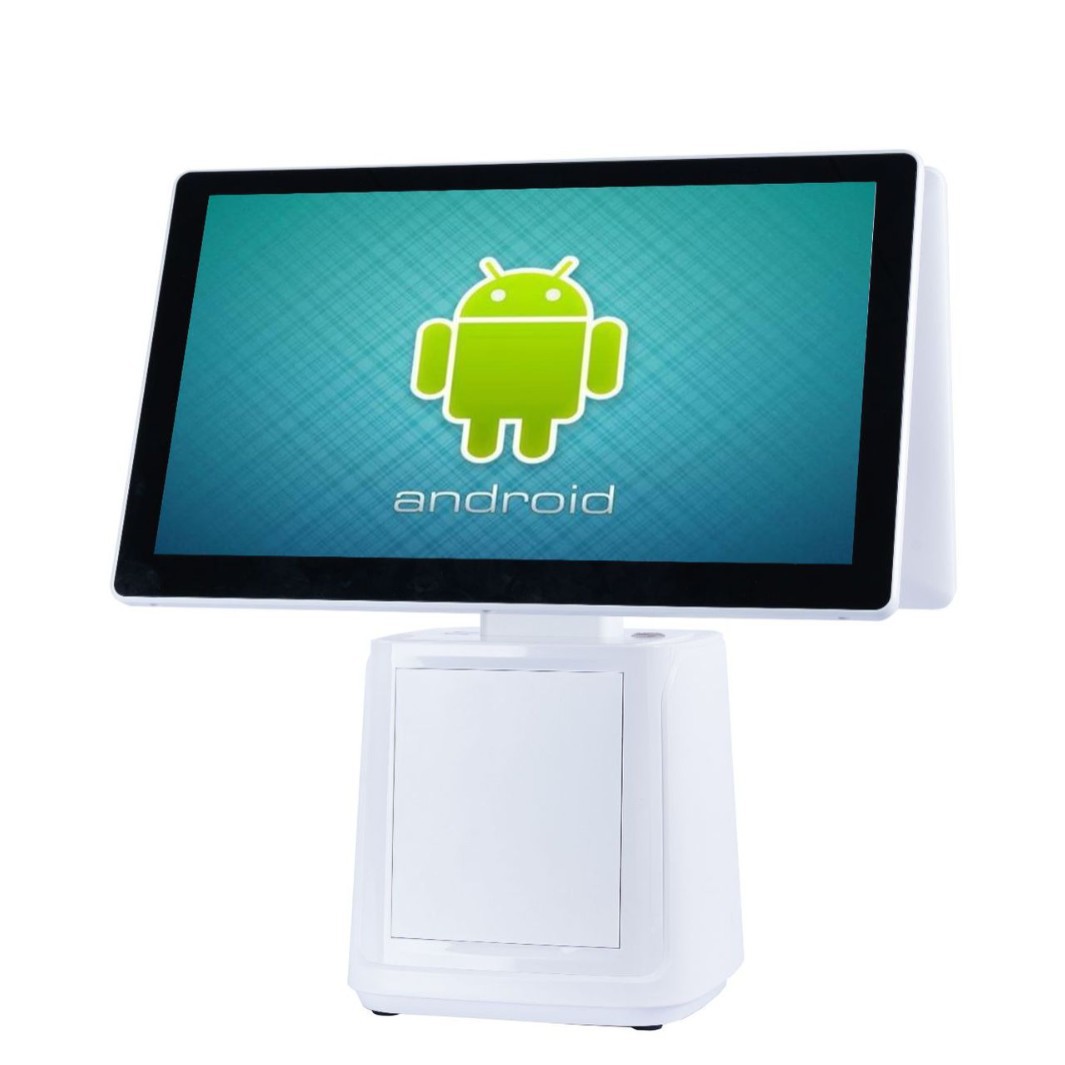 商意来H02白色收银机一体机点餐机单双屏POS外壳套件外贸批发