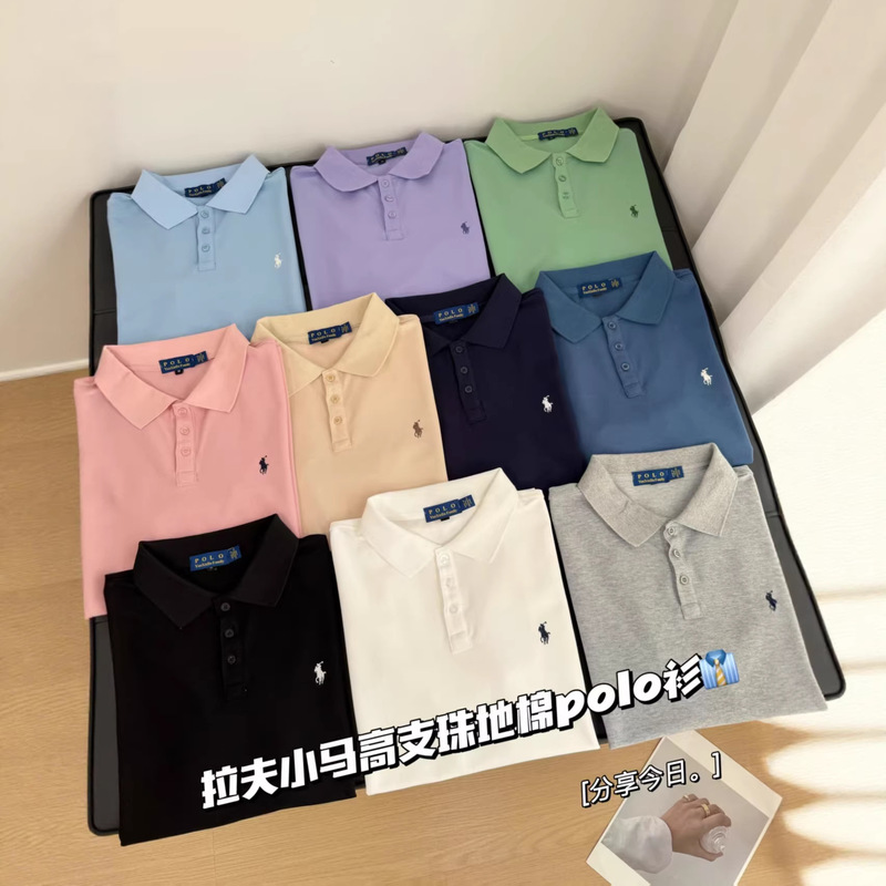 Summer Style Rl Same Model Pony Logo Men's Short-Sleeve Polo Shirt, Pique Cotton Summer Business Lapel T-Shirt Summer Style Rl Same Model Pony Logo Men's Short-Sleeve Polo Shirt, Pique Cotton Summer Business Lapel T-Shirt