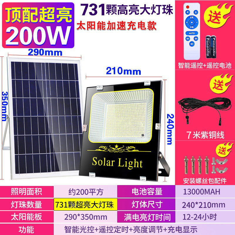 Zhongshan lámpara solar luz de inundación nueva iluminación del hogar rural impermeable Super brillante Lámpara de calle solar lámpara de jardín al aire libre