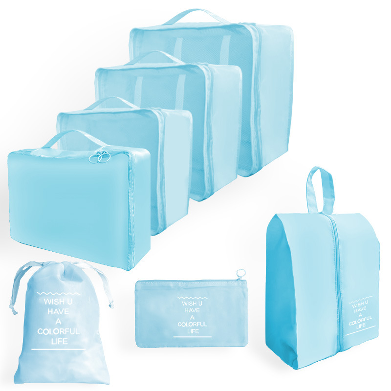 Bolsa de almacenamiento de viaje traje de seis piezas de siete piezas de ocho piezas plegable bolsa de lavado bolsa de almacenamiento de ropa bolsa de viaje con cordón