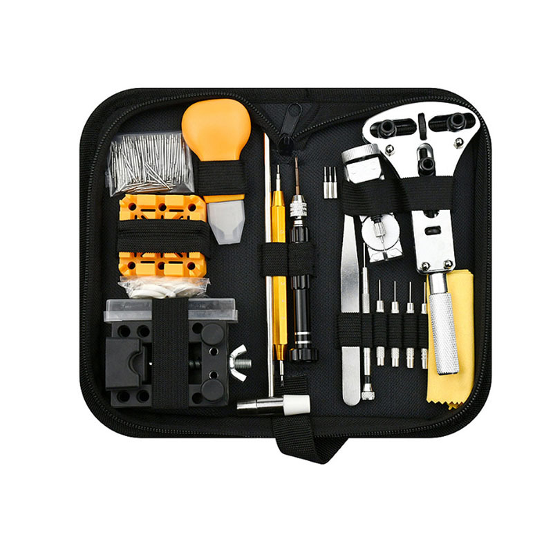 Kit de herramientas de mantenimiento de relojes de comercio exterior, conjunto de herramientas de reloj, tabla de reparación de 155 piezas, conjunto de desmontaje y cambio de batería image 1