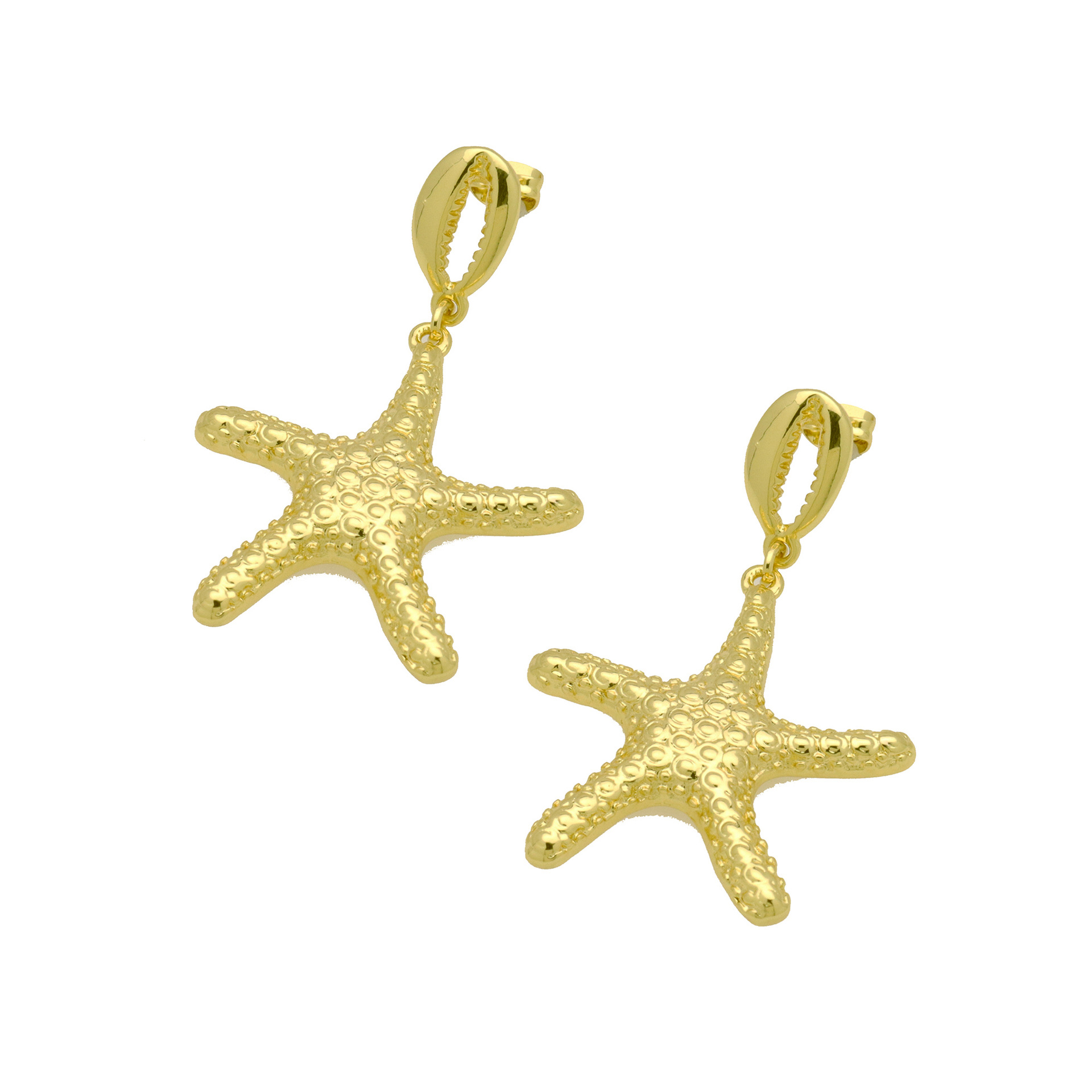 11g Weight Copper Ear Needle Material Drop Earrings Classification 1 Pair Quantity Holiday, Banquet Occasion Copper Material Starfish, Shell Pattern All Seasons Season Women's Gender Plating Design Casual, Elegant, Lady Style 1 Pair Casual Elegant Lady Starfish Shell Plating Copper Drop Earrings 5