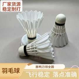 羽毛球豚鸭刀翎全圆双拼球头高强韧性专业比赛训练耐打羽飞行稳定
