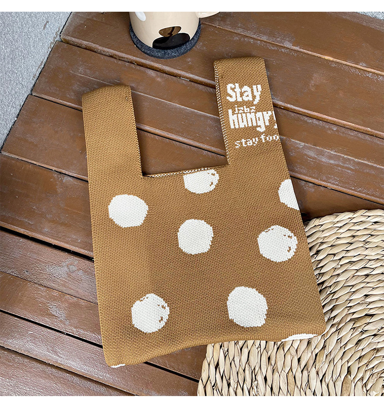 Women's Medium Polyester Letter Polka Dots Vintage Style Classic Style Open Shopping Bags display picture 4