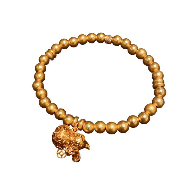 Pulsera de calabaza de moneda de cobre de circón, lujo ligero, sentido de alta gama, nueva pulsera retro china, pulsera, joyería de todo fósforo de nicho al por mayor