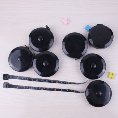 Black small tape measure 2 meters height measure three-dimensional waist circumference tape 1.5 meters ruler round inch soft leather tape measure foreign trade logo