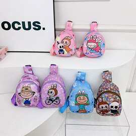 2025新款拉布布儿童胸包户外休闲轻便男女童零钱包卡通可爱斜挎包