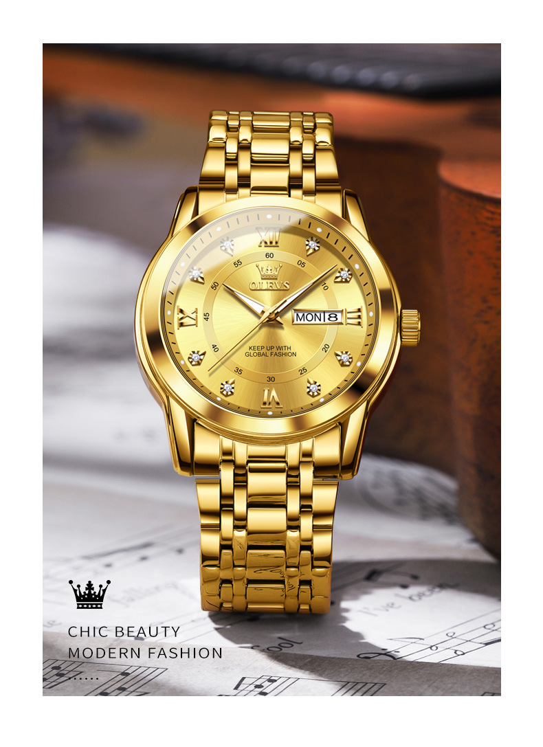 Orologio al quarzo uomo olysys stile business con doppia data_voghion.com