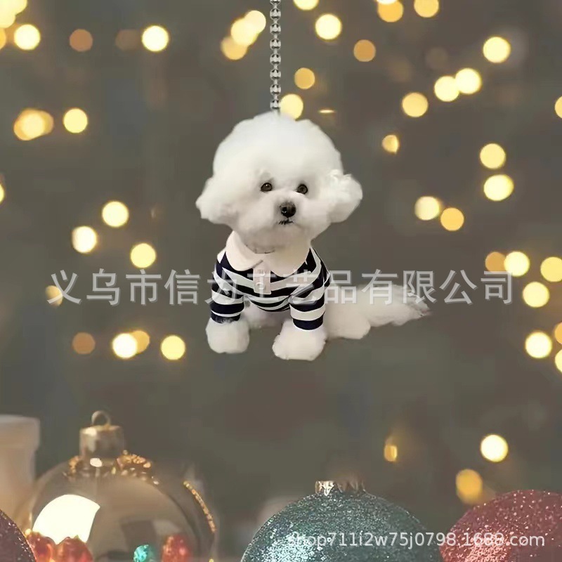 Cross-border nuevo creativo 2D lindos perros de peluche cachorro hombre mochila colgante acrílico colgante de automóvil