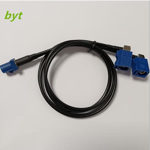 2.5mm RG174 FAKRA-J/2个FAKRA-KW 50欧姆 射频同轴GPS天线连接线