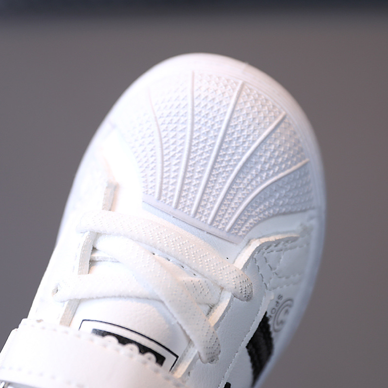 Chiren's sports boys girls' shell top board 2023 Spring and Autumn Korean version, boys' baby white shoes, 1-3 years_voghion.com