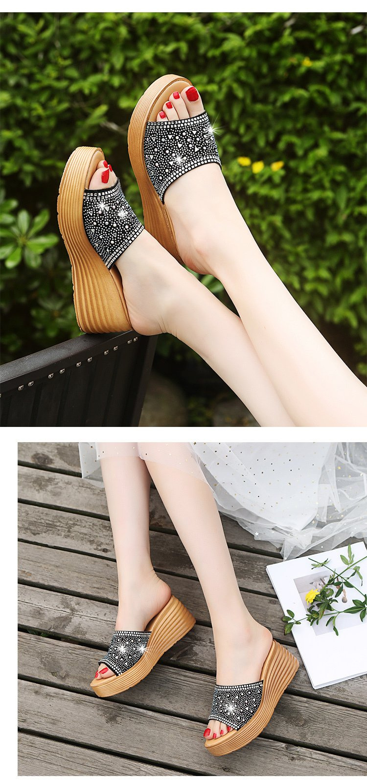 Women's Casual Solid Color Round Toe Wedge Slippers display picture 7