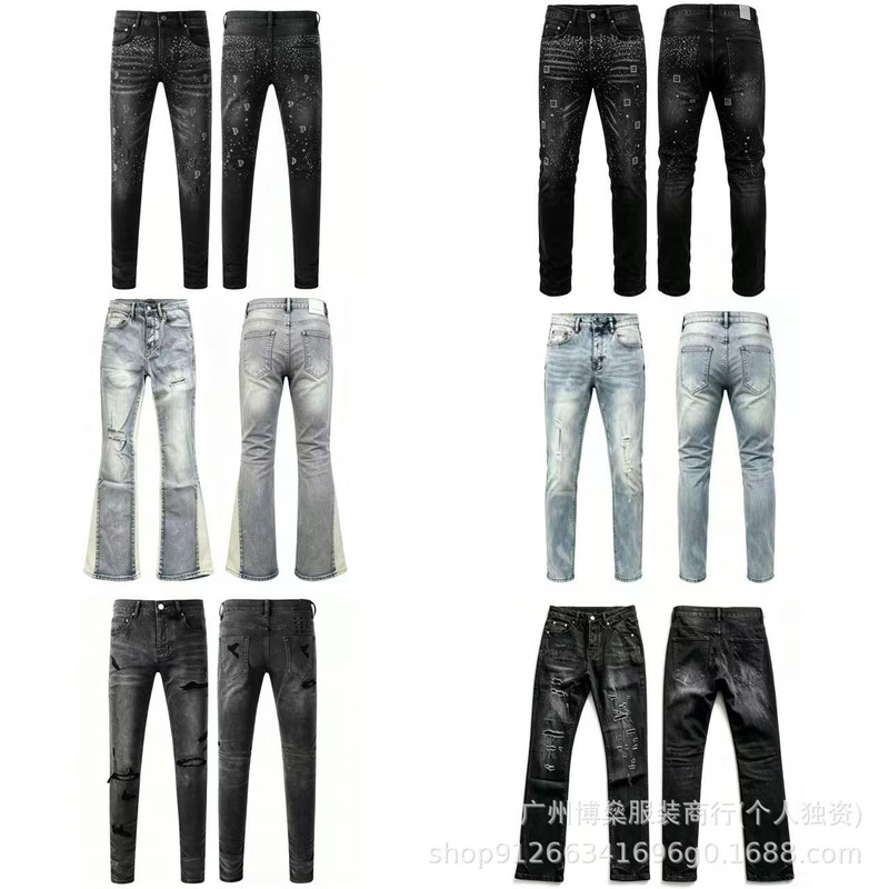 Ksb Jeans with Holes, Stretchy, American High Street Style, Casual Men's Jeans, in Stock, Assorted Styles, Temu Ksb Jeans with Holes, Stretchy, American High Street Style, Casual Men's Jeans, in Stock, Assorted Styles, Temu