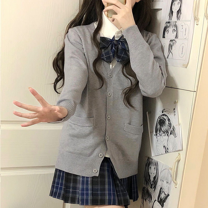 JK 카디건 코트 스웨터 대학 스타일 탑 가을, 겨울 달콤한 소녀 캠퍼스 스타일 학생복
