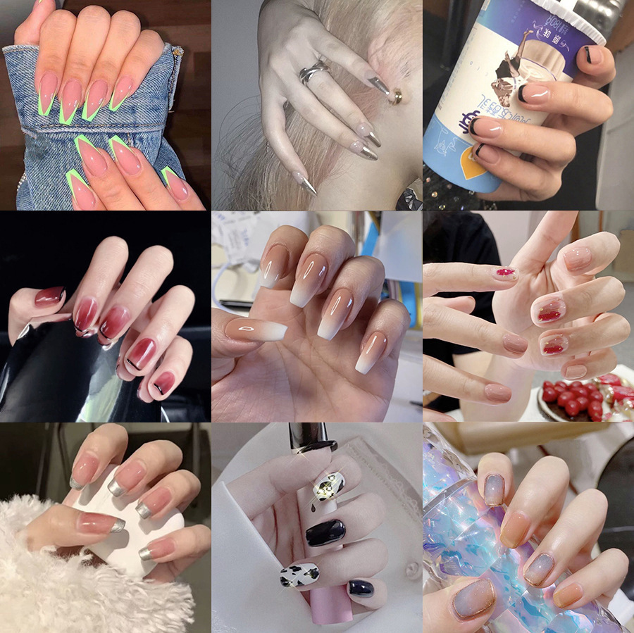 Nainina Fake Nail Sticker Wearing Nail F...