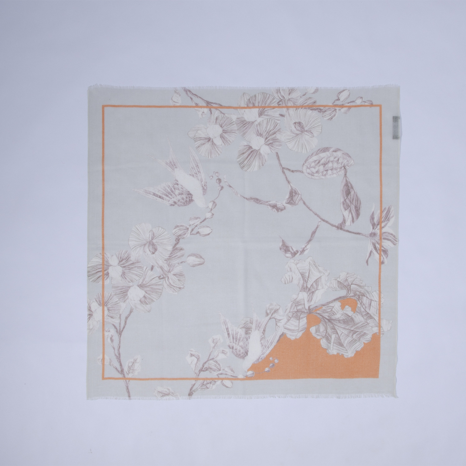 Versión coreana de la nueva bufanda de seda cuadrada pequeña de cachemira pura de 70cm impresa, bufanda de flor de anacardo grande, disponible en stock transfronterizo