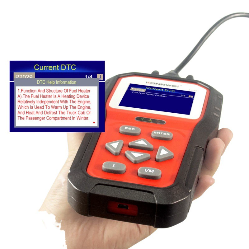 KONNWEI Новый KW860 для диагностики неисправностей автомобиля сломанный инструмент с функцией индикации кнопки I 2,8-дюймовый цветной экран