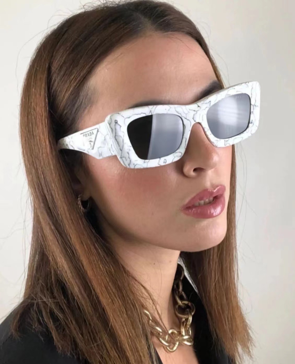 New European and American fashion catwalk small frame cat eye sunglasses for women, trendy sunglasses for men, cross border 9137 UV protection_voghion.com