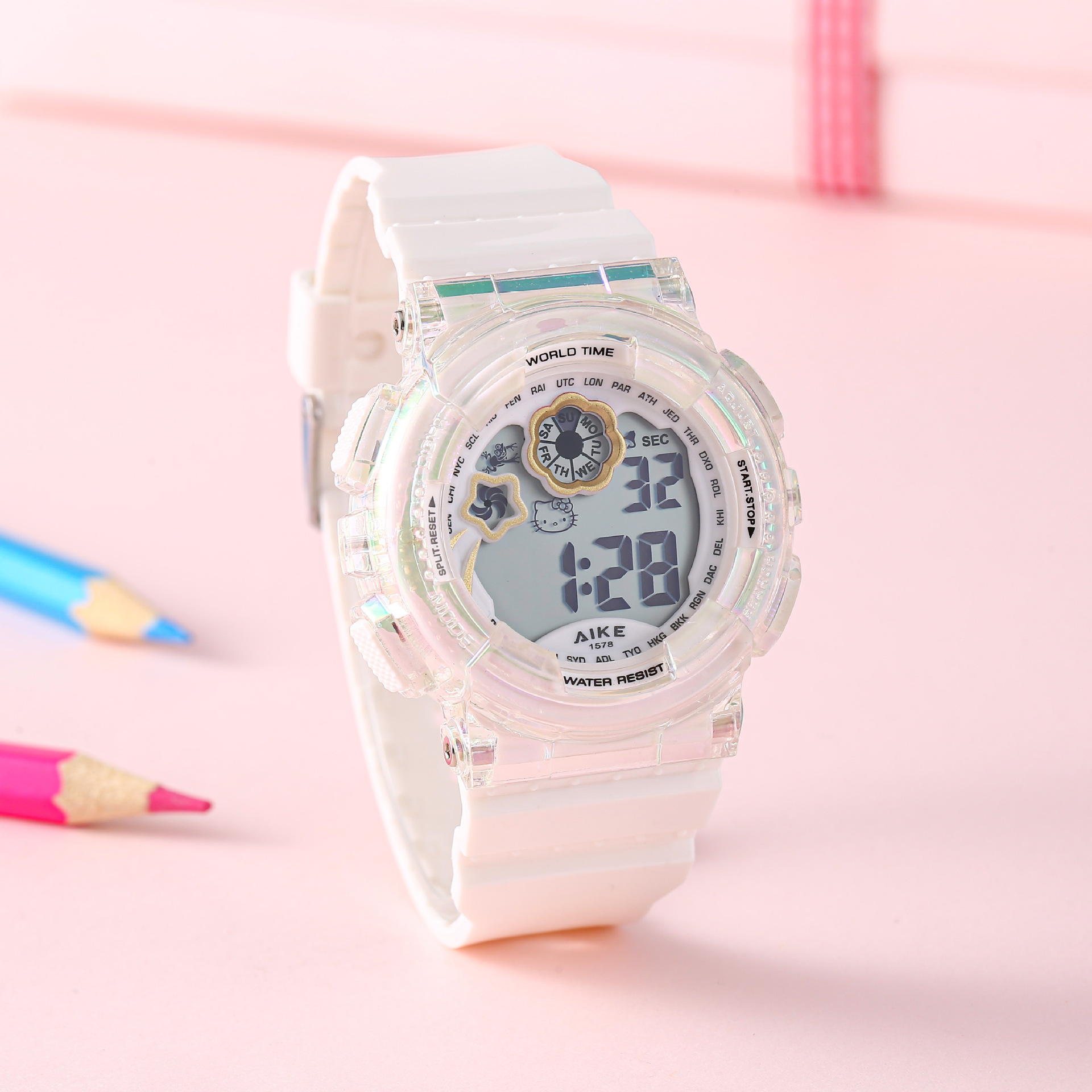 Reloj para niños tendencia impermeable a prueba de caídas de luz nocturna para estudiantes de secundaria primaria para niños y niñas reloj electrónico para estudiantes deportivos