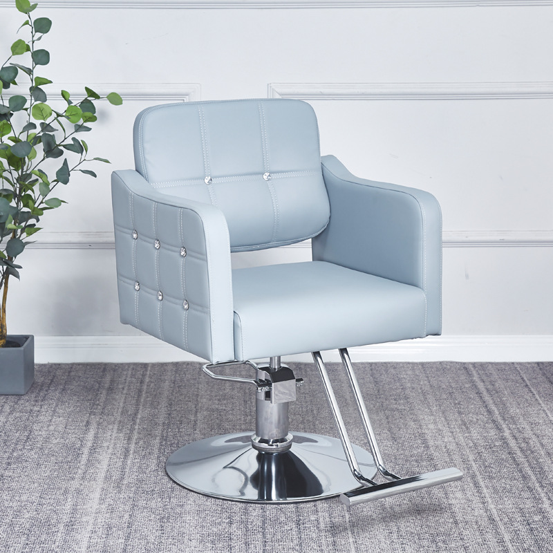 Fabricantes de sillas de peluquería al por mayor silla de cuero retro de alta gama de estilo europeo silla de peluquería minimalista moderna silla de corte de peluquería