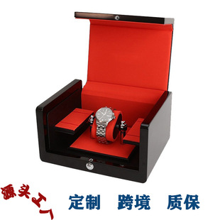 Customized Cross-Border Flip-Top Watch Box with High-Gloss Piano Lacquer Finish, Suitable for Mechanical Watches, Cross-Border Customization