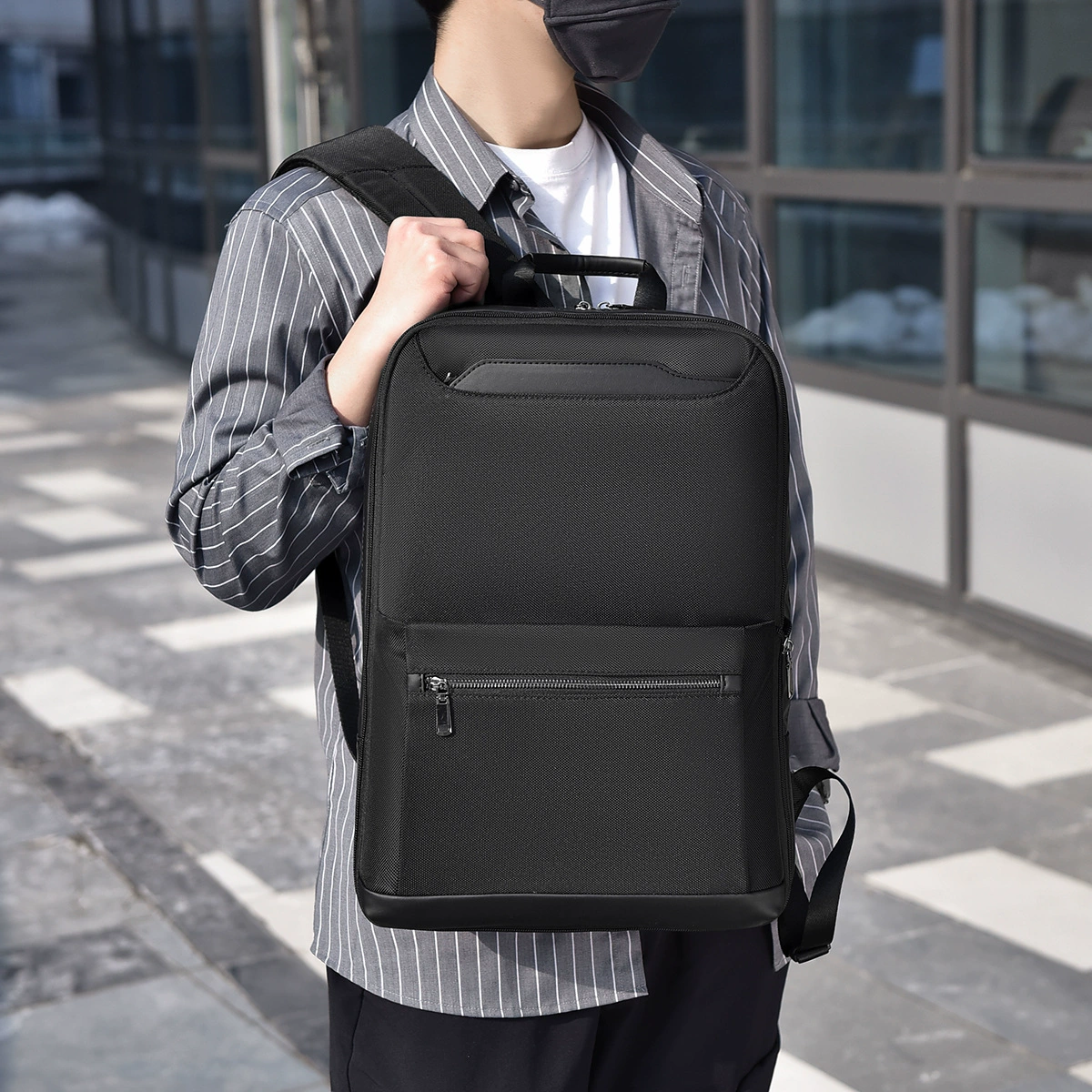 Capacious waterproof backpack, laptop, school bag, business version